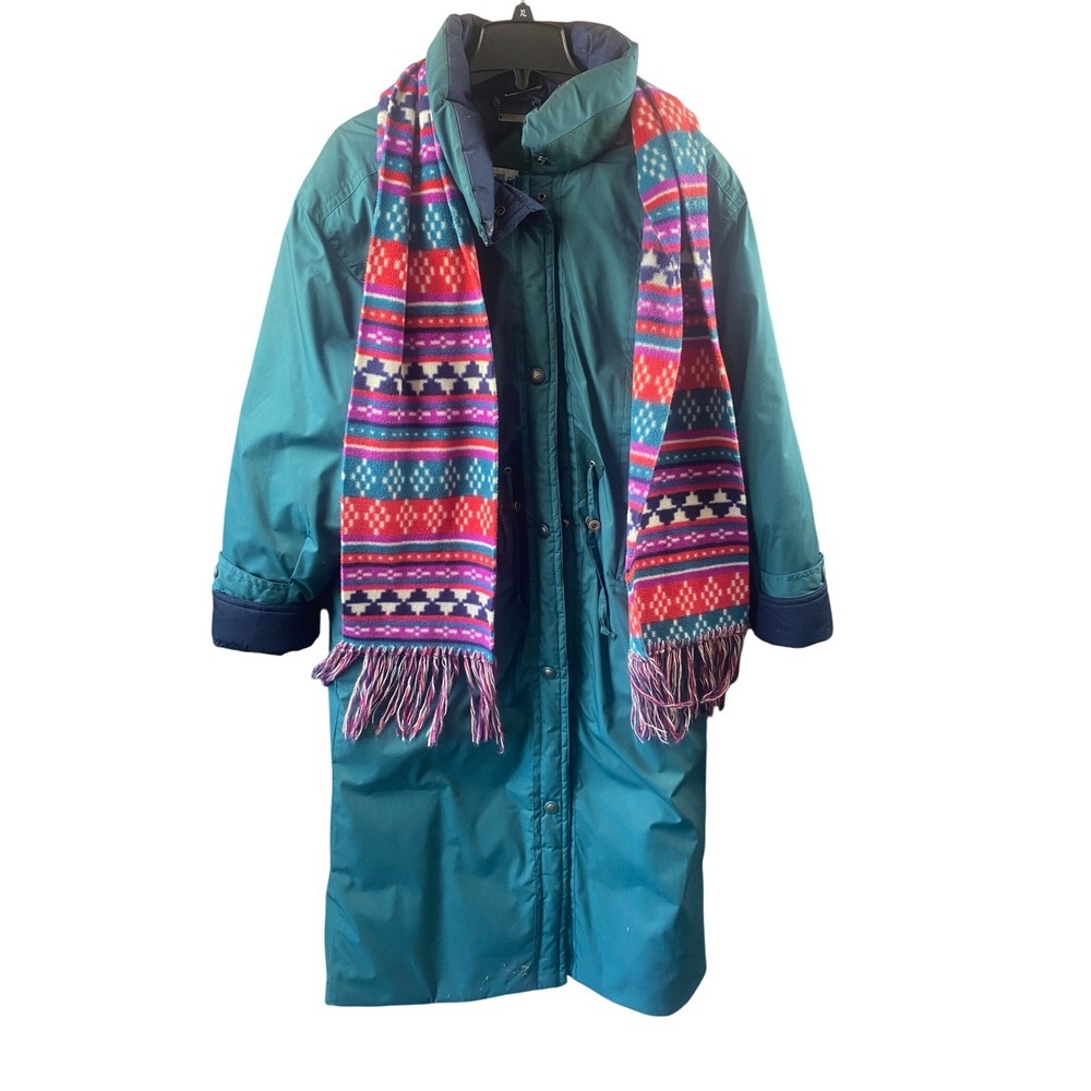Mulberry Street Coat Womens Small Trench Puffer Outdoors Lifestyle w/ Scarf